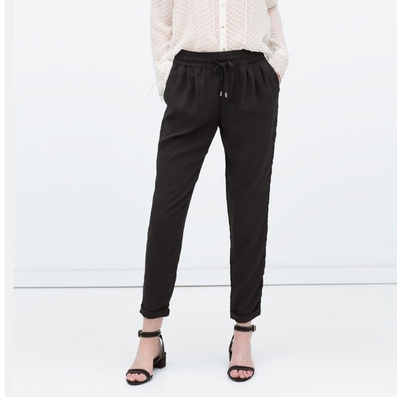 Zara basic draw string waist trousers jogger pants  size S - Picture 1 of 11